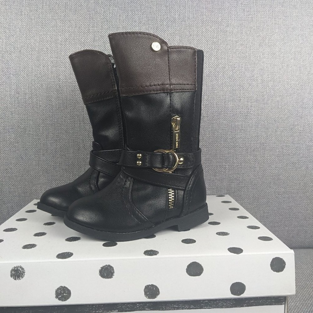 Nine West Kids Black / Brown Riding Boots Size 5